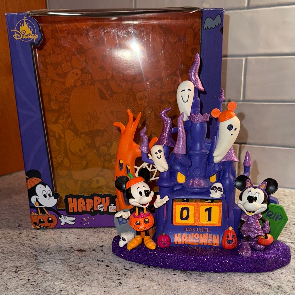 Disney Halloween Countdown with Mickey and Minnie in Purple and Orange